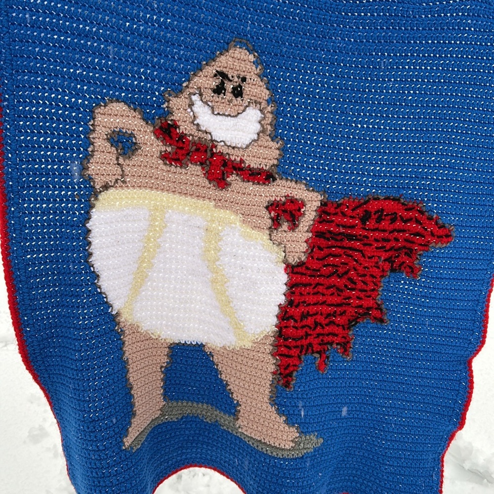 OOAK Captain Underpants Hand-Crochet Afghan Kids Blanket Excellent Condition - Picture 4 of 5
